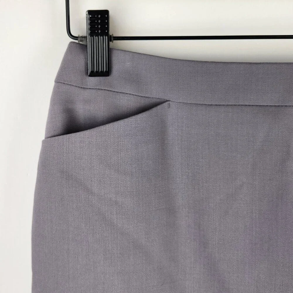 NWT Talbots Italian Wool Stretch Mini Pencil Skirt Gray sz 4P